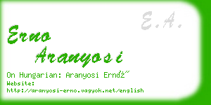 erno aranyosi business card